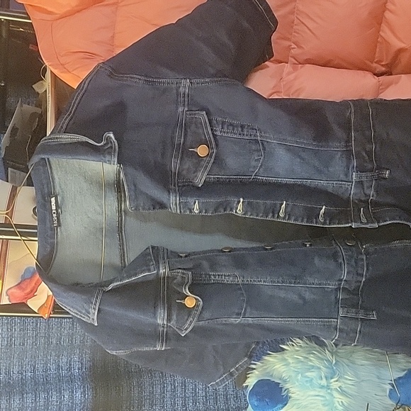 Fashion Nova Day Dreaming Denim Jumpsuit sz 1x - Picture 4 of 6